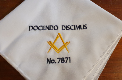 Embroidered Napkin with Lodge Name & Number - Click Image to Close